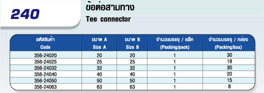 240 ข้อต่อสามทาง